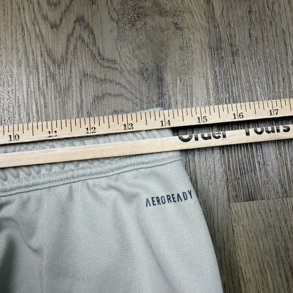 Adidas Track Pants Mens Medium Gray AEROREADY 3-Stripes Ankle Zip Athletic